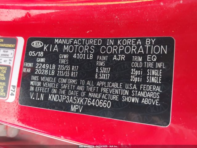KNDJP3A5XK7640660 KIA SOUL +