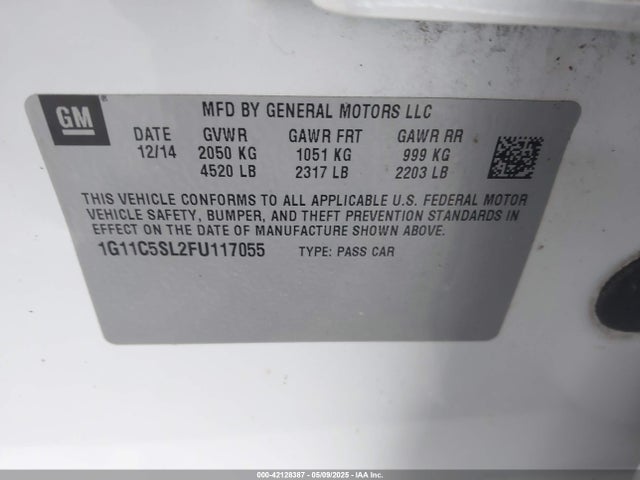 1G11C5SL2FU117055 Chevrolet MALIBU 1LT