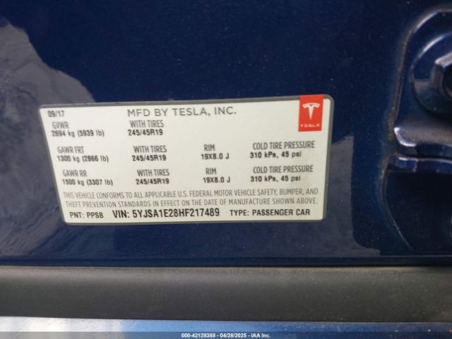 5YJSA1E28HF217489 Tesla Model S 100d/60d/75d/90d/p100d