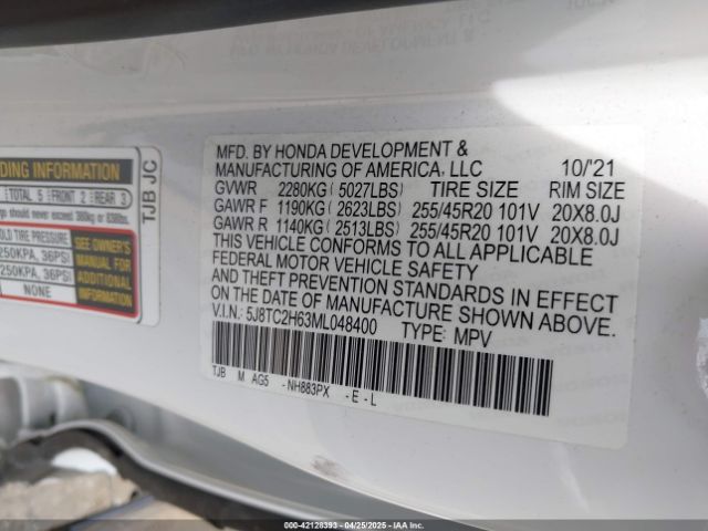 5J8TC2H63ML048400 Acura Rdx A-spec Package