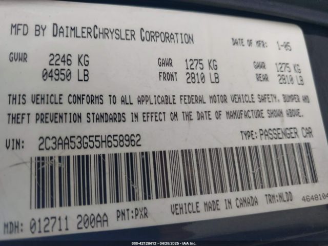 2005 CHRYSLER 300 2C3AA53G55H658962 Photo 8