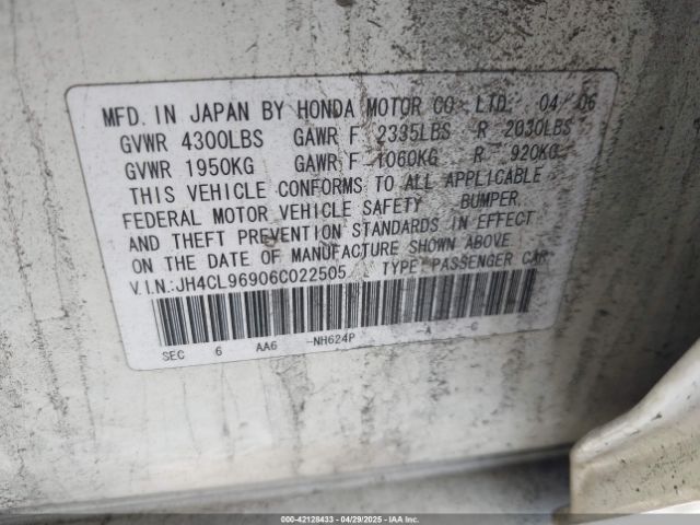 2006 ACURA TSX JH4CL96906C022505 Photo 8