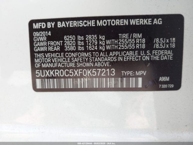 5UXKR0C5XF0K57213 BMW X5 Xdrive35i