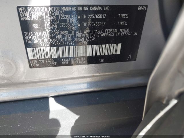 2T3G1RFV6RC474242 Toyota RAV4 LE