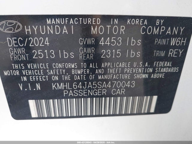KMHL64JA5SA470043 Hyundai SONATA SEL