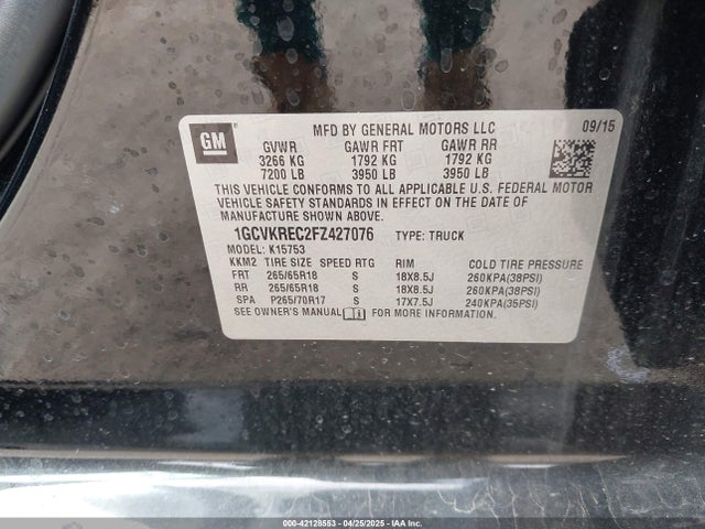 1GCVKREC2FZ427076 Chevrolet Silverado 1500 2lt