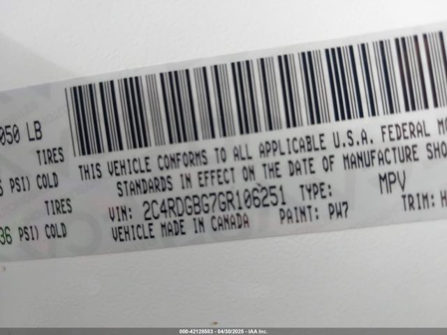 2016 DODGE GRAND CARAVAN 2C4RDGBG7GR106251 Photo 8