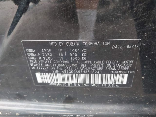 4S3GKAA67H3618248 Subaru na