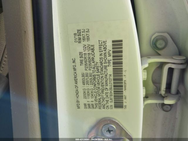 5J8TB3H39JL010714 Acura Rdx Acurawatch Plus Package