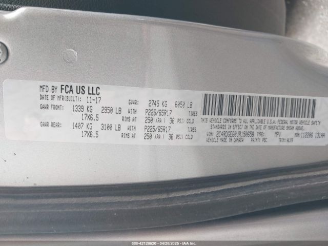 2C4RDGEG0JR150658 Dodge Grand Caravan Gt