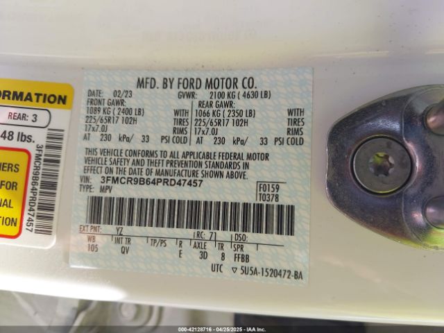 3FMCR9B64PRD47457 Ford Bronco Sport Big Bend
