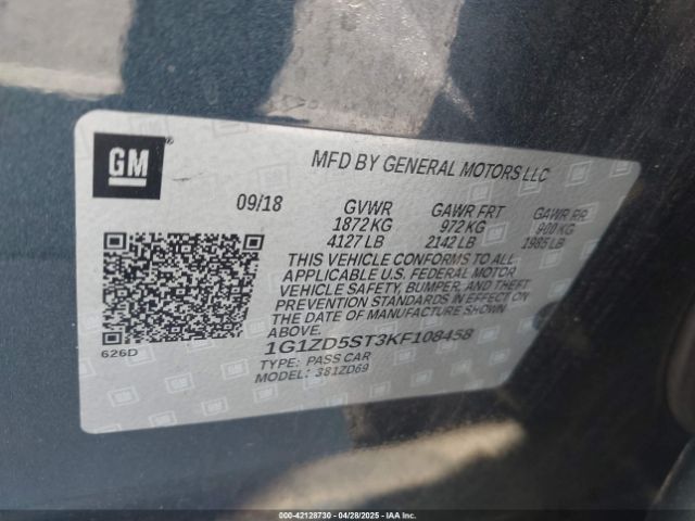 2019 CHEVROLET MALIBU 1G1ZD5ST3KF108458 Photo 8
