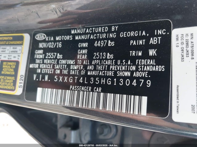 5XXGT4L35HG130479 KIA g 2.4 dohc gdi