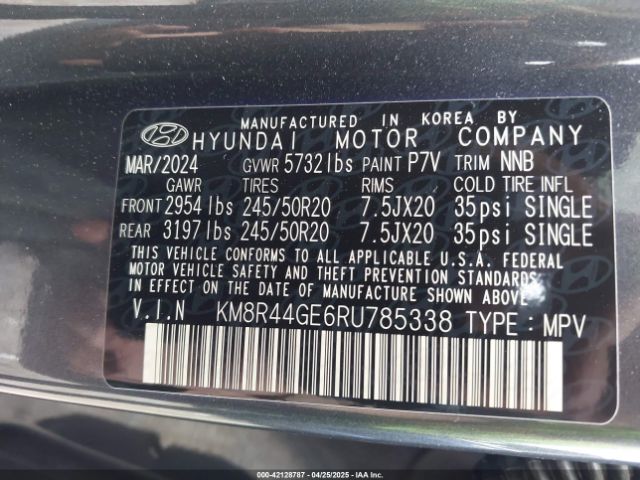 KM8R44GE6RU785338 Hyundai Palisade Sel