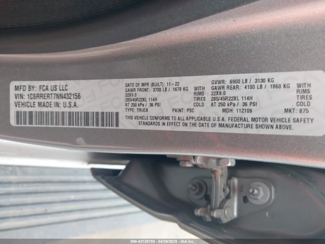 2022 RAM 1500 1C6RRERT7NN432156 Photo 8