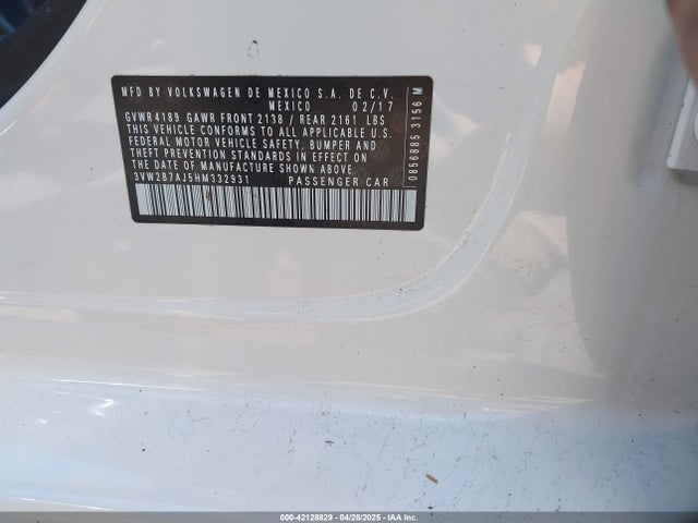 3VW2B7AJ5HM332931 Volkswagen Jetta 1.4t S