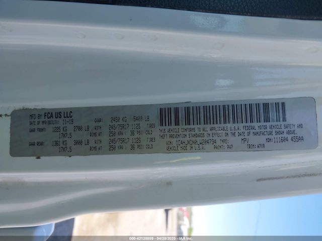 1C4HJXDN0LW204734 Jeep Wrangler Unlimited Sport S 4x4