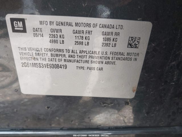 2G61M5S31E9308419 Cadillac XTS LUXURY