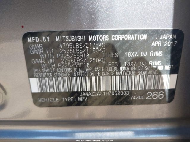 2017 MITSUBISHI OUTLANDER JA4AZ2A31HZ052303 Photo 8