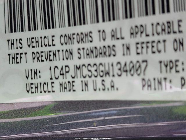 1C4PJMCS3GW134007 Jeep Cherokee Latitude
