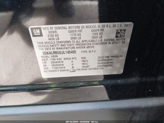 3GKALREU2JL145495 GMC Terrain Slt Diesel