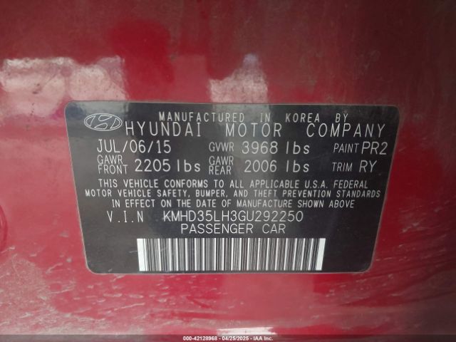 KMHD35LH3GU292250 Hyundai dohc gdi nu