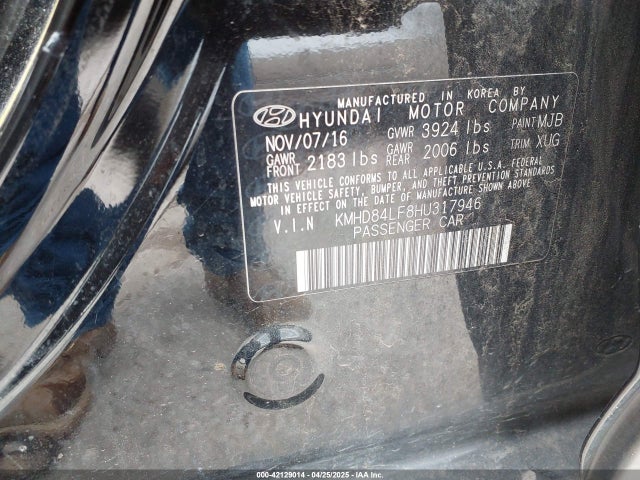 KMHD84LF8HU317946 Hyundai Elantra Limited