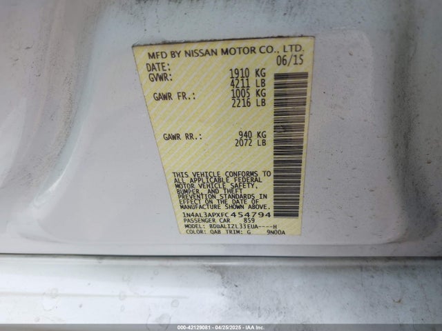 1N4AL3APXFC454794 Nissan 2015