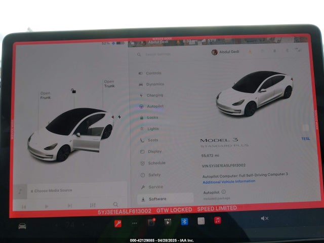 5YJ3E1EA5LF613002 Tesla Model 3 Standard Range Plus Rear-wheel Drive/standard Range Rear-wheel Drive