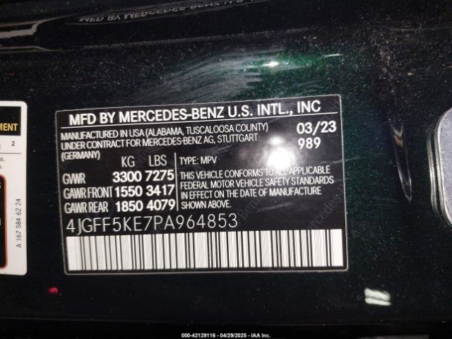 4JGFF5KE7PA964853 Mercedes-Benz Gls 450 4matic