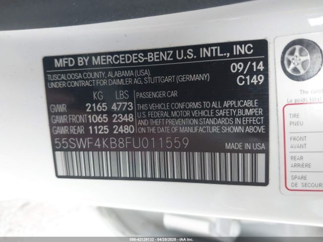 55SWF4KB8FU011559 Mercedes-Benz C 300 4matic/luxury 4matic/sport 4matic