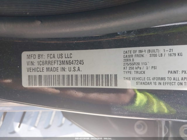 1C6RREFT3MN647245 RAM 1500