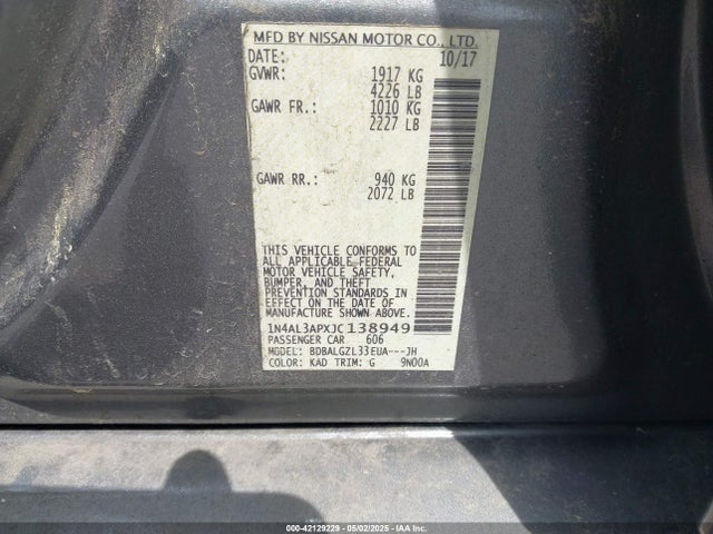 1N4AL3APXJC138949 Nissan Altima 2.5 S