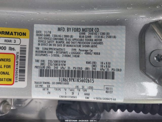 1LN6L9PK1K5602615 Lincoln Continental Standard