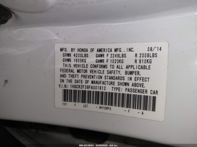 1HGCR2F38FA001613 Honda ACCORD LX