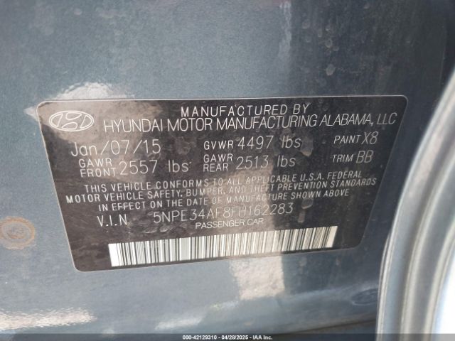 5NPE34AF8FH162283 Hyundai Sonata Limited