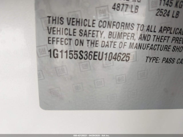 1G1155S36EU104625 Chevrolet IMPALA 2LZ