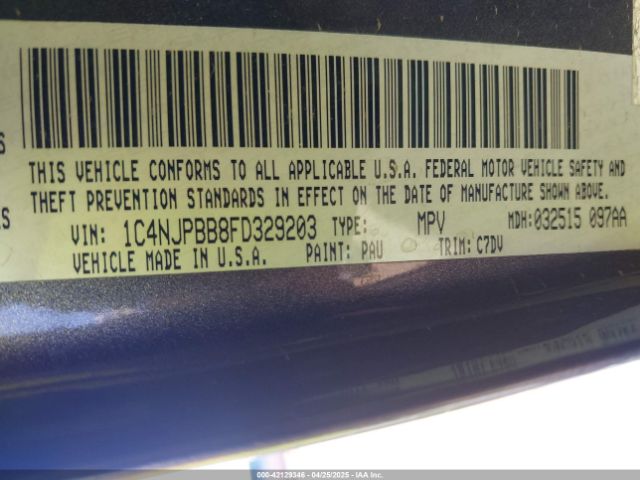 1C4NJPBB8FD329203 Jeep Patriot Sport