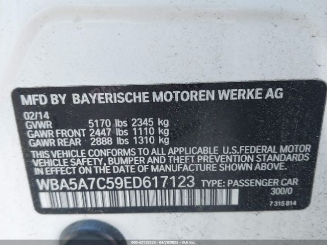 WBA5A7C59ED617123 BMW 528i Xdrive