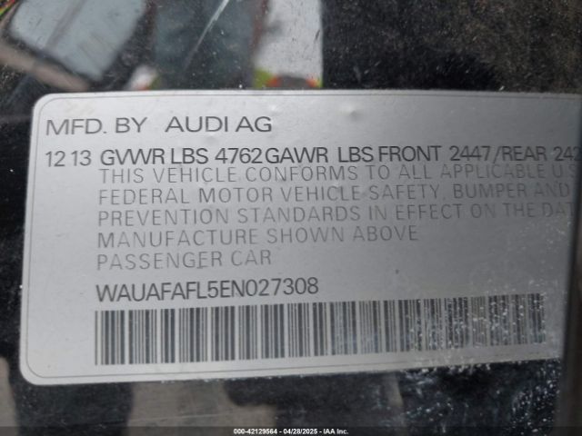 WAUAFAFL5EN027308 Audi A4 2.0t Premium