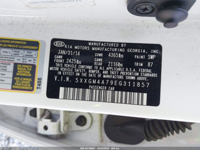 5XXGM4A79EG311857 KIA Optima Lx