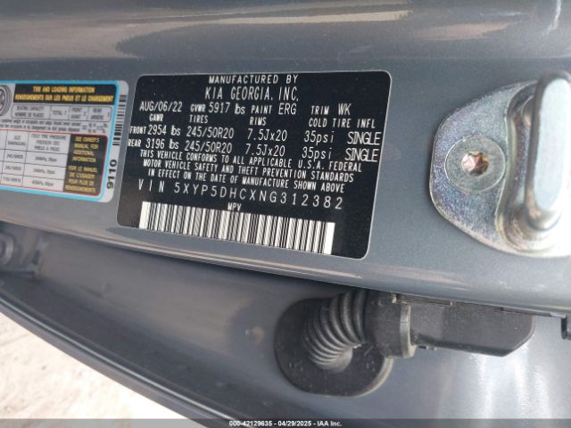 5XYP5DHCXNG312382 KIA Telluride Sx