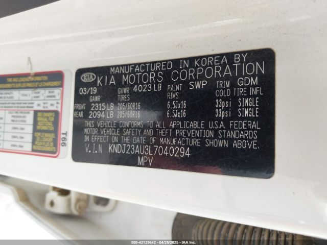 KNDJ23AU3L7040294 KIA SOUL LX