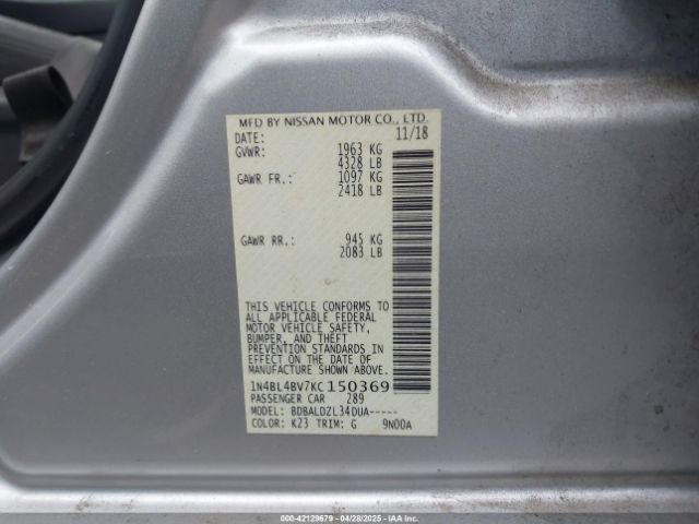 1N4BL4BV7KC150369 Nissan Altima 2.5 S