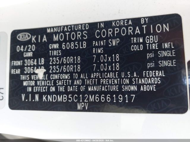 KNDMB5C12M6661917 KIA SEDONA EX
