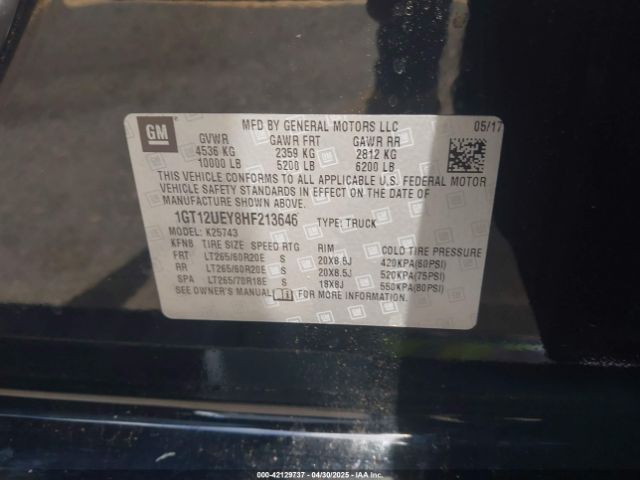 1GT12UEY8HF213646 GMC Sierra 2500hd Denali