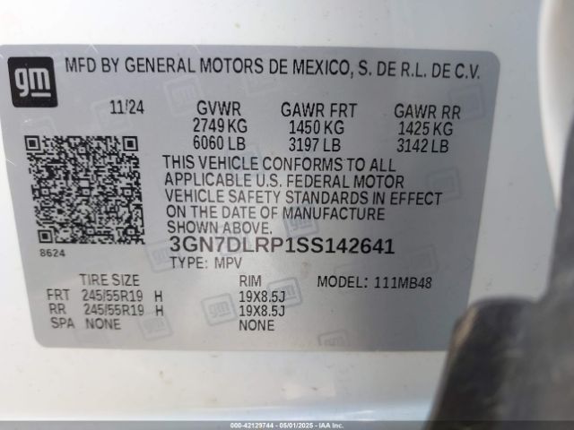 3GN7DLRP1SS142641 Chevrolet Equinox Ev Lt