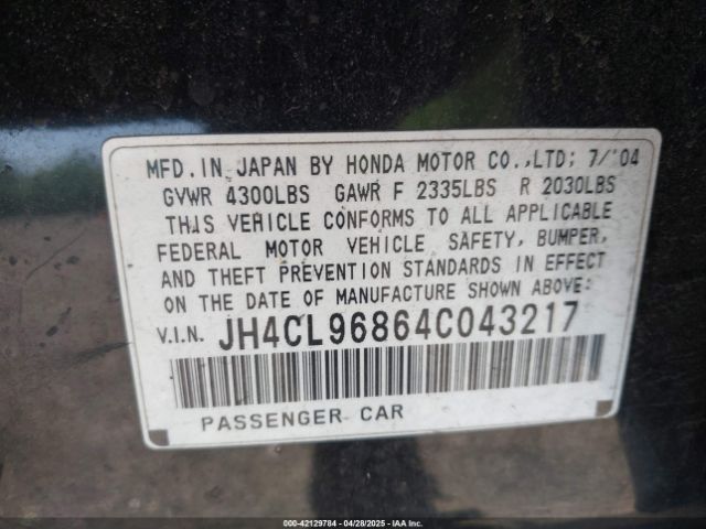 2004 ACURA TSX JH4CL96864C043217 Photo 8