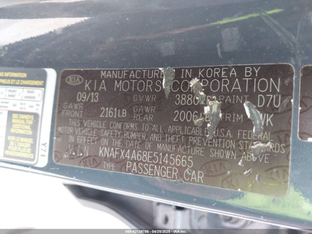 KNAFX4A68E5145665 KIA FORTE LX