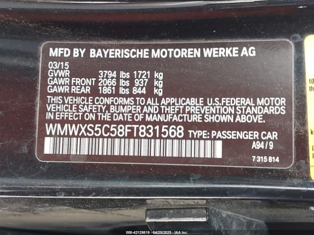 WMWXS5C58FT831568 Mini Hardtop Cooper